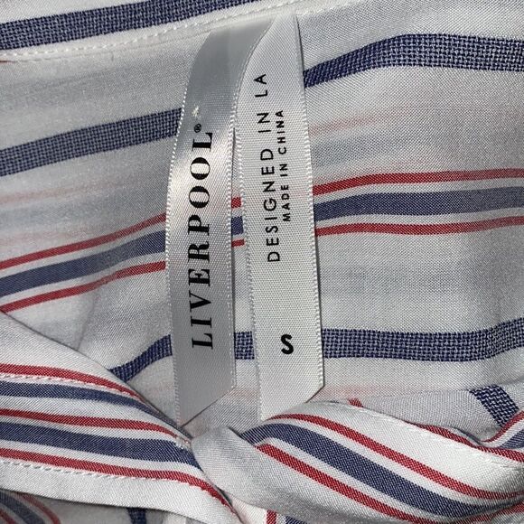 LIVERPOOL JEANS Boyfriend Roll Sleeve Blouse- S - Picture 5 of 8